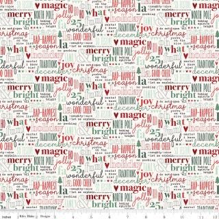 Evergreen Wishes 5" Stacker, Riley Blake 5-17810-42, 5" Precut Mint Green Red Black Cream Christmas Fabric Squares, Traci Reed, Riley Blake