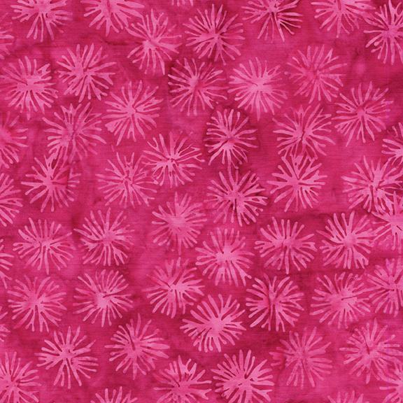Everlasting Stamp, Island Batik, 5" Precut Pink Green Floral Batik Charm Pack Fabric Squares