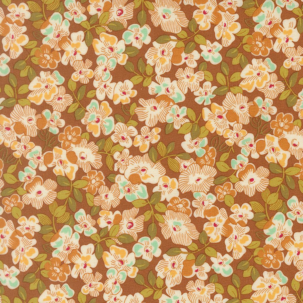 Butternut and Sage 5" Charm Pack, Moda 35440PP, 5" Precut Autumn Fall Floral Quilting Fabric Squares, Fig Tree and Co