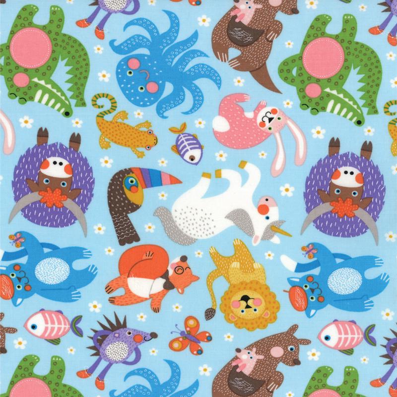 RARE ABC Menagerie Charm Pack OOP, Moda 39520PP, 5" Precut Juvenile Childrens Animal Alphabet Fabric Squares, Abi Hall