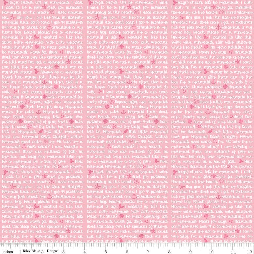 RARE Let's Be Mermaids 5" Stack OOP, Riley Blake 5-7610-42, 5" Precut Baby Girl Mermaid Charm Pack Fabric Squares