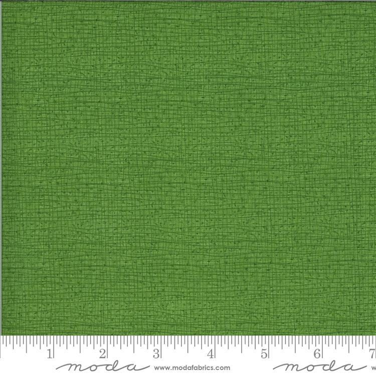 Thatched - Medium Green Tonal Texture Fabric, Moda 48626 135 Sprout, Green Cotton Blender Fabric, By the Yard