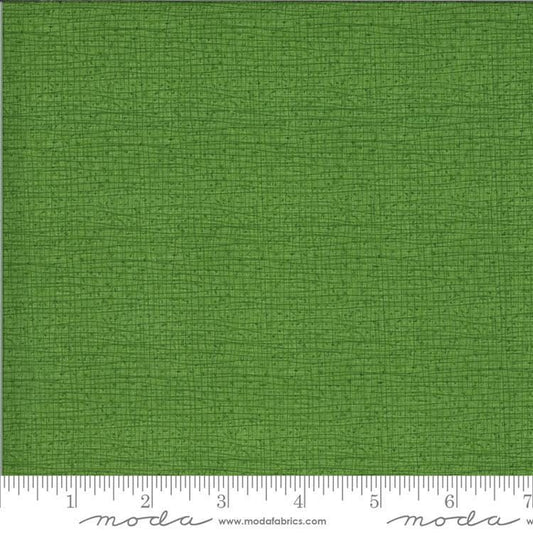 Thatched - Medium Green Tonal Texture Fabric, Moda 48626 135 Sprout, Green Cotton Blender Fabric, By the Yard