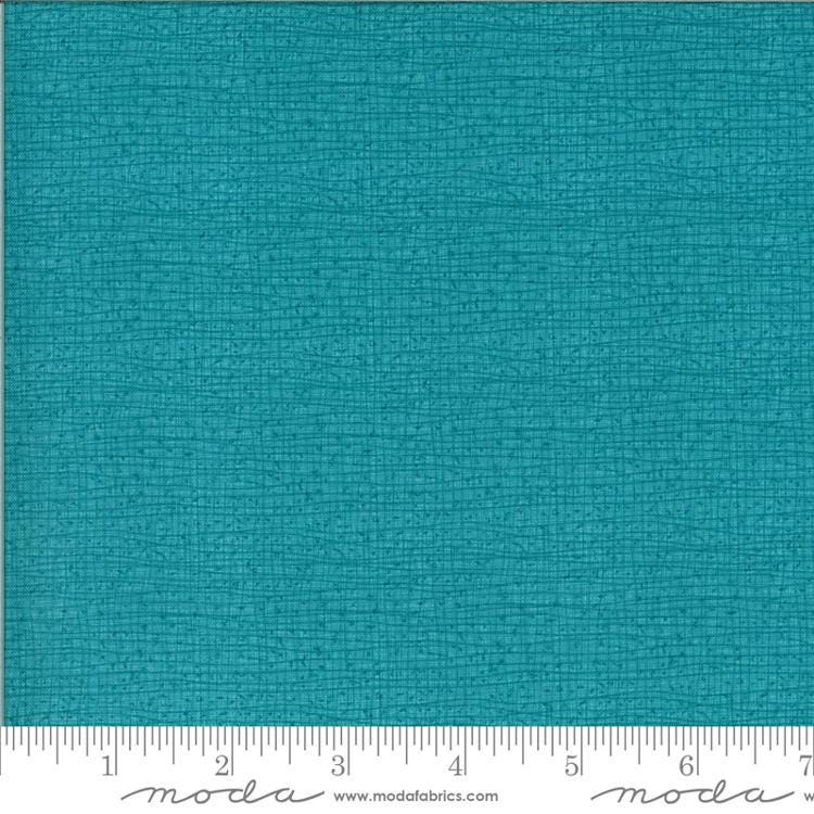 Thatched - Teal Blue Tonal Texture Fabric, Moda 48626 137 Pond, Teal Cotton Blender Fabric, By the Yard