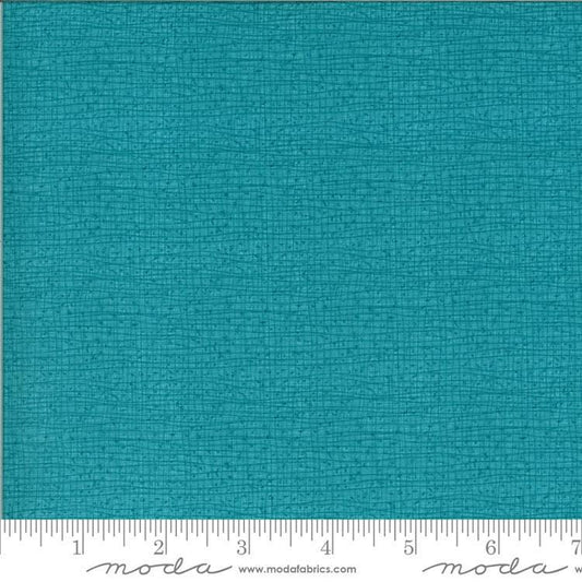 Thatched - Teal Blue Tonal Texture Fabric, Moda 48626 137 Pond, Teal Cotton Blender Fabric, By the Yard