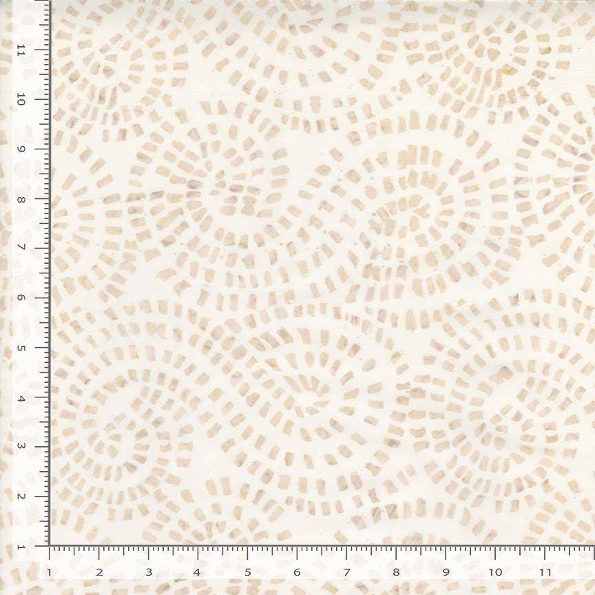 REMNANT 2 Yards 22" of 108" XTONGA - Mosaic Swirls Cream Batik Wide Quilt Back Fabric, Timeless Treasures Xtonga B4178-Beach, Neutral 108"