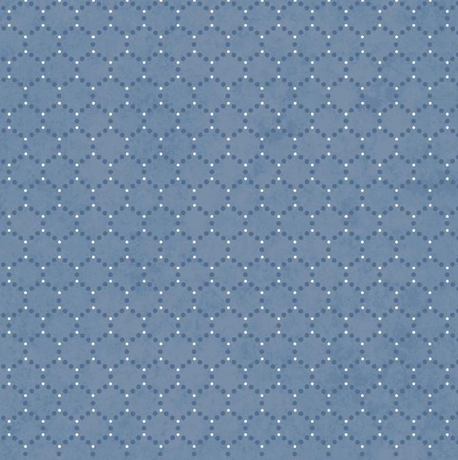 Patchwork Blue 5" Charm Pack, Maywood Studio CP-MASPABL, 5" Precut Ecru Tan Blue Floral Geometric Charm Pack Fabric Squares