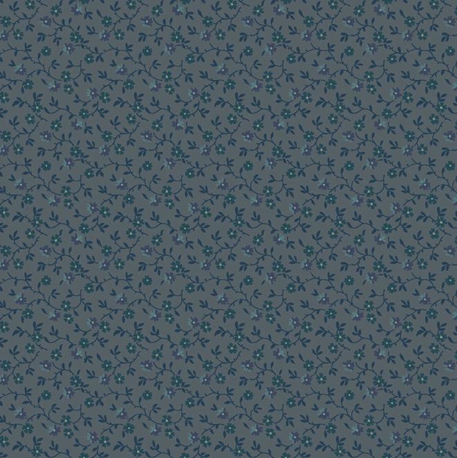 Midnight Bloom5" Charm Pack, Maywood Studio CP-MASMIDB, 5" Precut Ecru Navy Blue Teal Gray Floral Geometric Charm Pack Fabric Squares