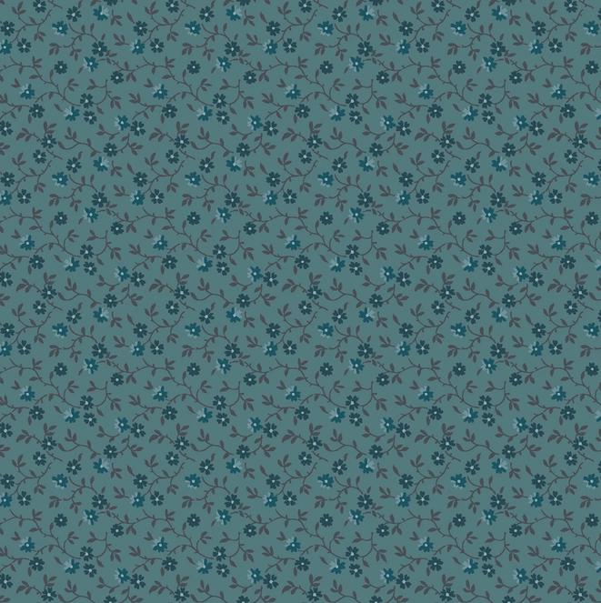 Midnight Bloom5" Charm Pack, Maywood Studio CP-MASMIDB, 5" Precut Ecru Navy Blue Teal Gray Floral Geometric Charm Pack Fabric Squares