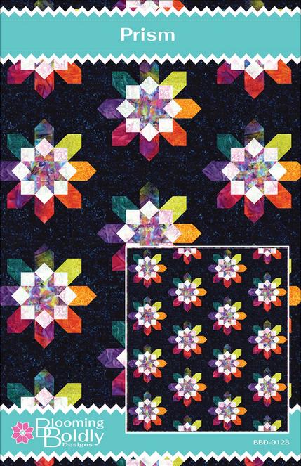Prism Quilt Pattern, Blooming Boldly BBD0123, Fat Quarter FQ Friendly Star Quilt Pattern, Leslie Ryan