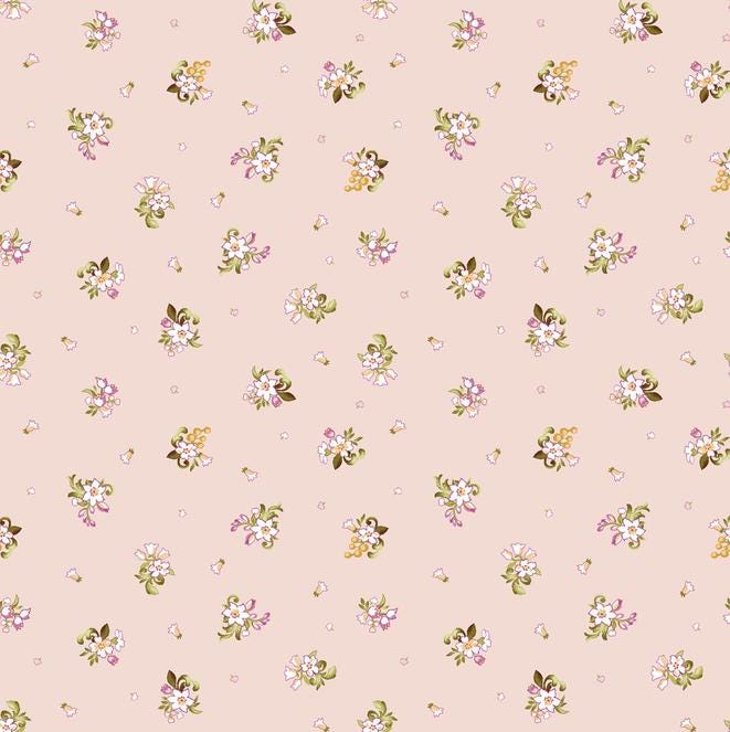 Veranda 10" Squares, Maywood Studio SQ-MASVERA, 10" Precut Purple Green Yellow Pink White Floral Charm Pack Fabric Squares