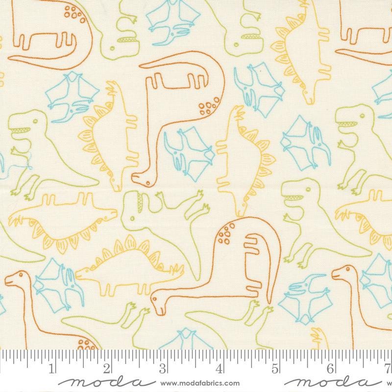 RARE Stomp Stomp Roar 5" Charm Pack OOP, Moda 20820PP, 5" Precut Dinosaur Baby Kids Toddler Quilt Fabric Squares, Stacy Iest Hsu