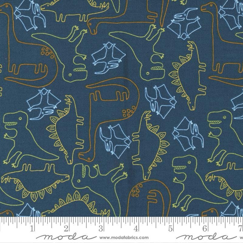 RARE Stomp Stomp Roar 5" Charm Pack OOP, Moda 20820PP, 5" Precut Dinosaur Baby Kids Toddler Quilt Fabric Squares, Stacy Iest Hsu