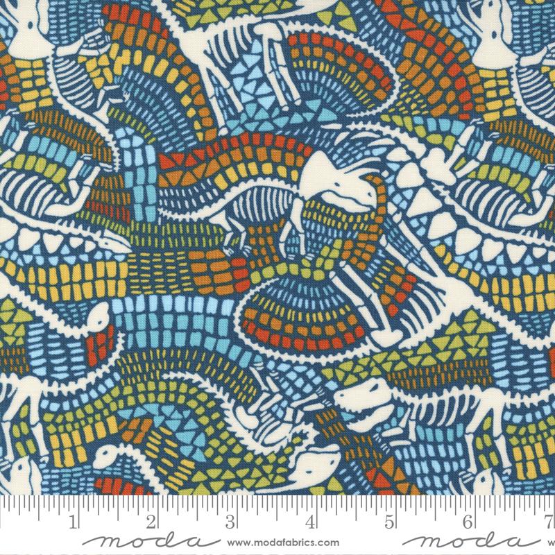 RARE Stomp Stomp Roar 5" Charm Pack OOP, Moda 20820PP, 5" Precut Dinosaur Baby Kids Toddler Quilt Fabric Squares, Stacy Iest Hsu