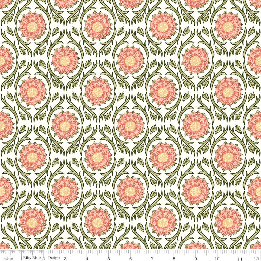 Tangled Garden 21 Fat Quarter Bundle, Riley Blake FQ-18020-21, Precut 18 x 22 Floral Fabric in Pink Red Green Black, Diane Labombarbe
