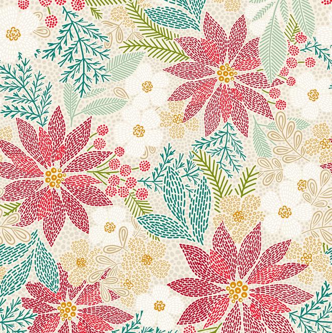 Holiday Stitches 5" Charm Pack, Maywood Studio CP-MASHOST, 5" Precut Teal Green Red Christmas Xmas Charm Pack Fabric Squares