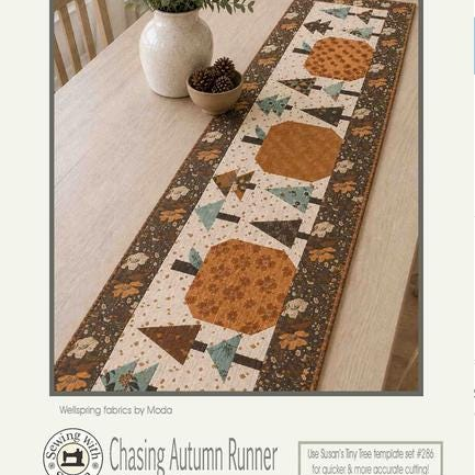 Chasing Autumn Table Runner Quilt Pattern, Suzn Quilts SUZ397