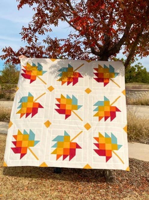 Warm Woodlands Quilt Pattern, Crafty Moose Quilts CMQ18, Fall Autumn Leaves Throw Quilt Pattern with Bonuses