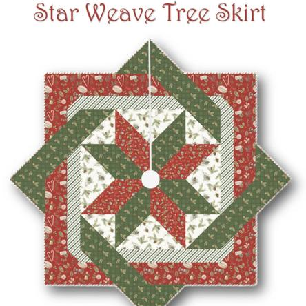Star Weave Tree Skirt Pattern, Quiltscapes QS-TS1312