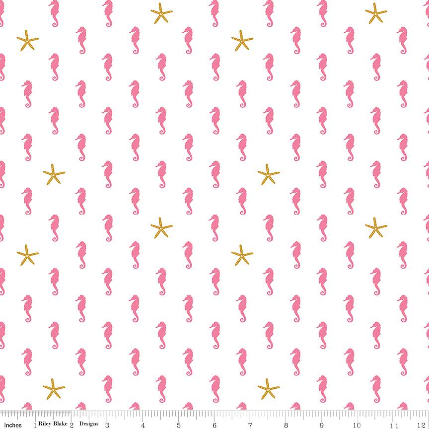 RARE Let's Be Mermaids 5" Stack OOP, Riley Blake 5-7610-42, 5" Precut Baby Girl Mermaid Charm Pack Fabric Squares
