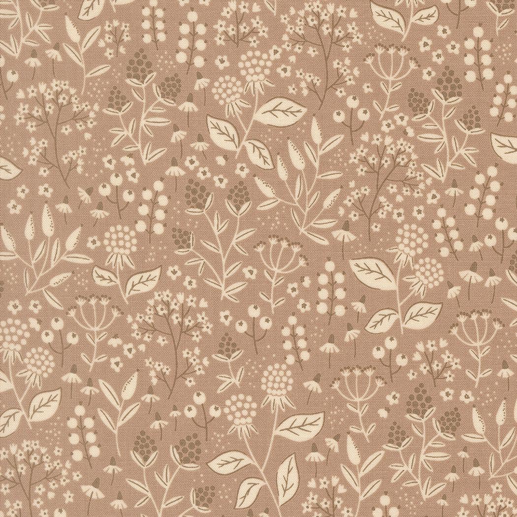 Nature's Sketchbook 5" Charm Pack, Moda 39070PP, 5" Precut Blue Brown Cream Floral Charm Pack Fabric Squares, Elena Amo
