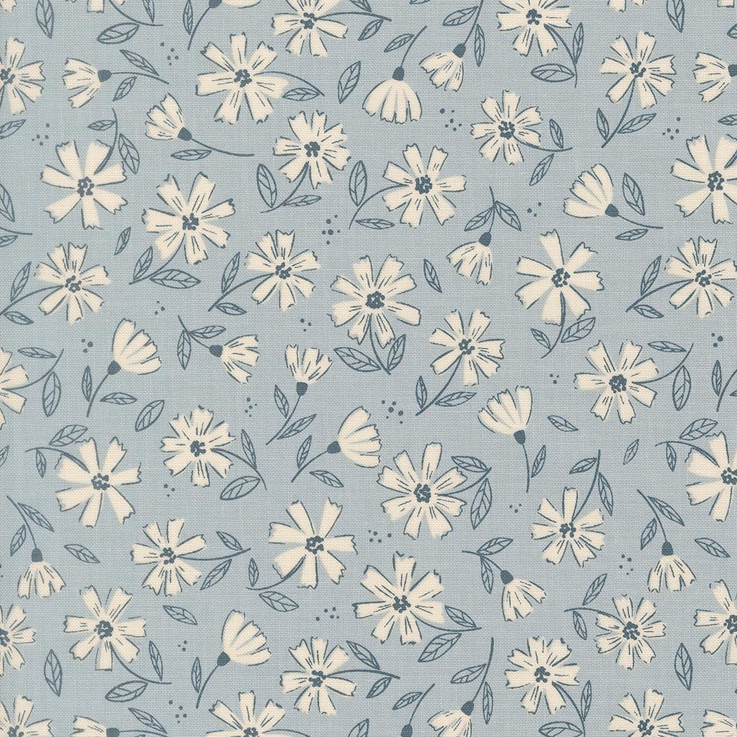 Nature's Sketchbook 5" Charm Pack, Moda 39070PP, 5" Precut Blue Brown Cream Floral Charm Pack Fabric Squares, Elena Amo