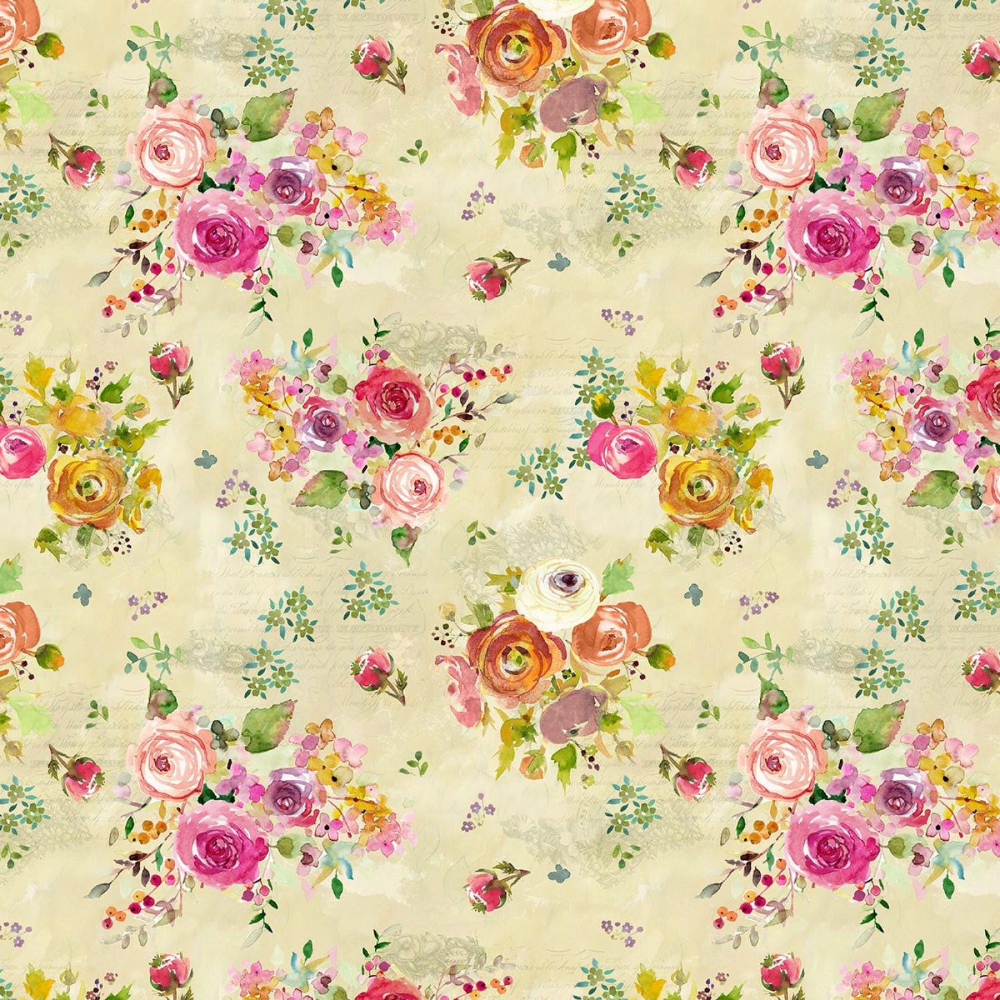 Feathered Friends Charm Pack OOP, Clothworks SQ0368, Multicolored Floral and Birds Charm Pack Fabric, 5" Precut Fabric Squares, Sue Zipkin