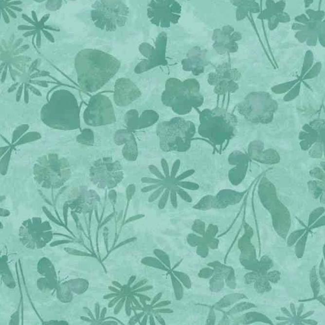Garden Park 5" Charm Squares, Studio E FB6CPSE-GARDENPARK, 5" Precut Blue Green Floral Butterfly Charm Pack Fabric Squares, Jennifer Brinley
