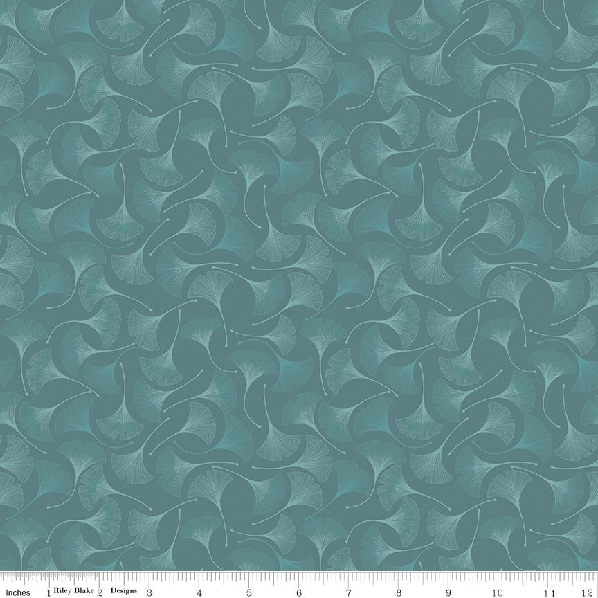 Secret Garden 5" Stacker, Riley Blake 5-18040-42, 5" Precut Teal Yellow Peach Black Floral Mushrooms Moths Fabric Squares, Amanda Castor