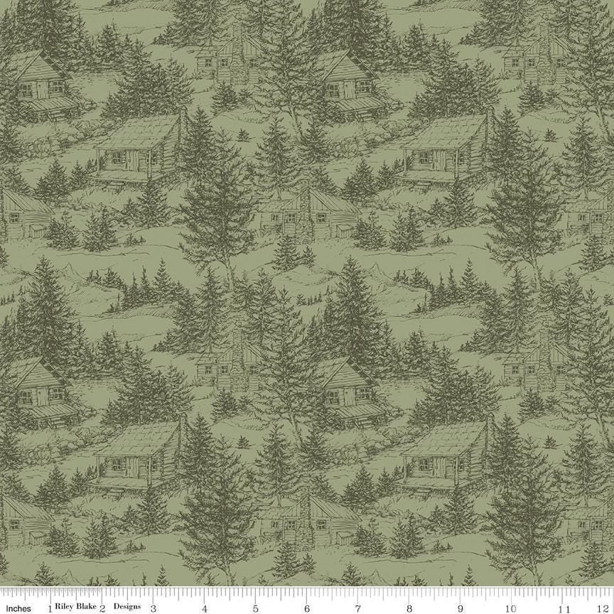Whispering Pines 10" Stacker, Riley Blake 10-17950-42, Precut 10" Deer Moose Outdoors Nature Masculine Quilt Fabric Squares, RBD