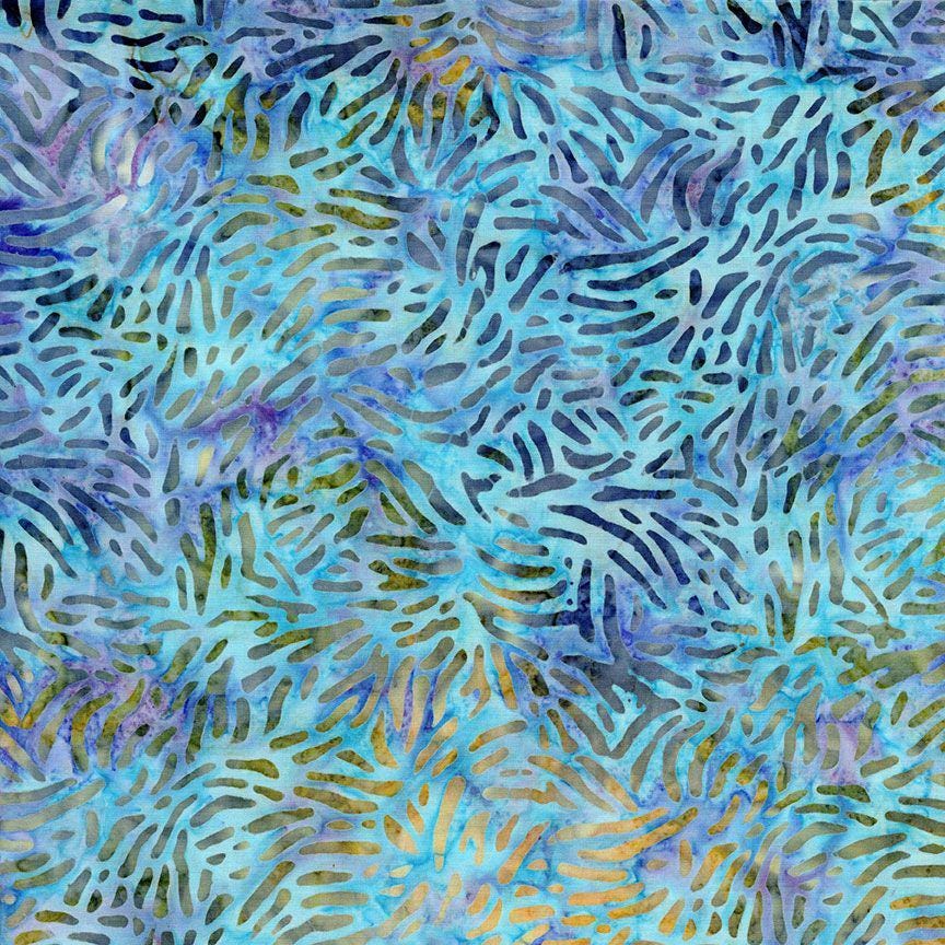 Tonga Cabo Batik 2.5" Strips, Timeless Treasures Treat-Strip40 Cabo, Precut 2.5" Turquoise Blue Brown Beige Coastal Batik Fabric Strips