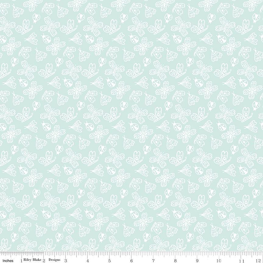 Little Posies 5" Stacker, Riley Blake 5-18320-42, 5" Precut Pastel Pink Blue Yellow Floral Quilt Fabric Squares, Cayla Naylor Design