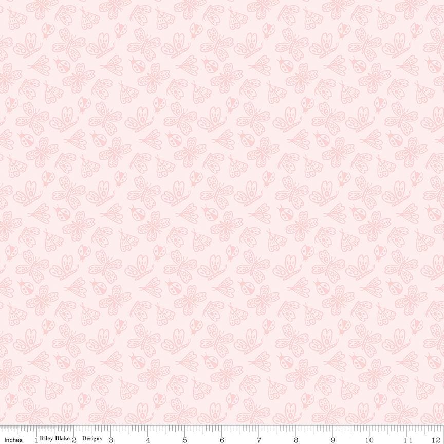 Little Posies 5" Stacker, Riley Blake 5-18320-42, 5" Precut Pastel Pink Blue Yellow Floral Quilt Fabric Squares, Cayla Naylor Design