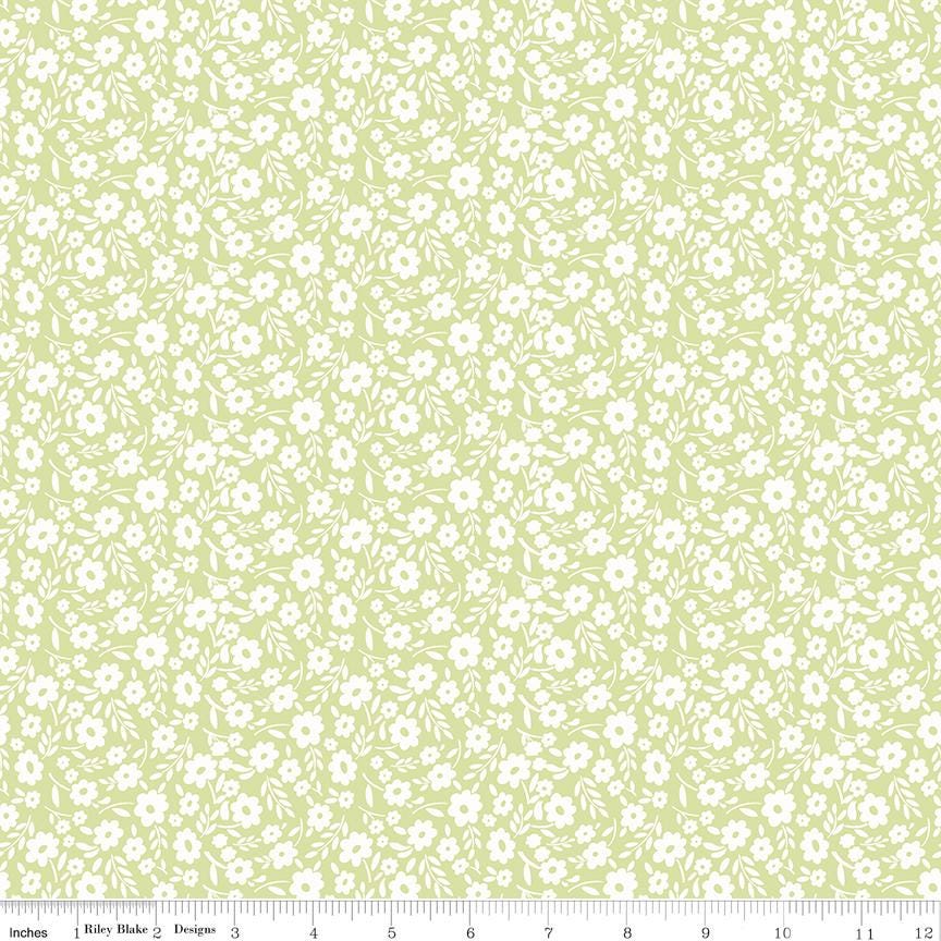 Little Posies 5" Stacker, Riley Blake 5-18320-42, 5" Precut Pastel Pink Blue Yellow Floral Quilt Fabric Squares, Cayla Naylor Design
