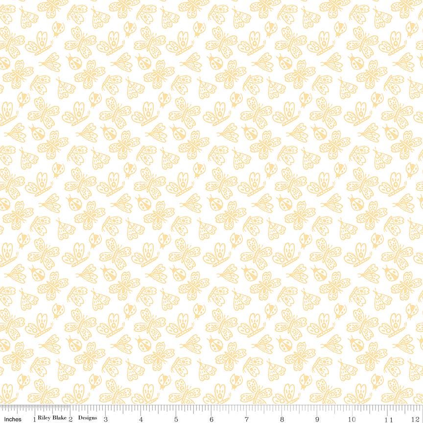 Little Posies 5" Stacker, Riley Blake 5-18320-42, 5" Precut Pastel Pink Blue Yellow Floral Quilt Fabric Squares, Cayla Naylor Design