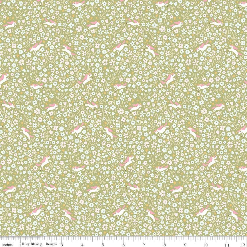 Little Posies 5" Stacker, Riley Blake 5-18320-42, 5" Precut Pastel Pink Blue Yellow Floral Quilt Fabric Squares, Cayla Naylor Design