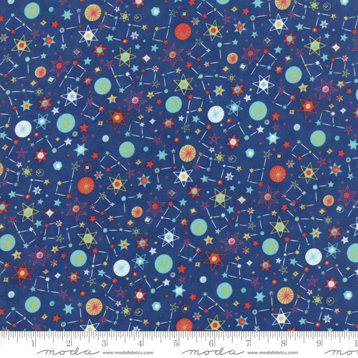 Stellar Baby - Outer Space Fabric OOP, Moda 35323 15, Children's Space Planets Astronomy Baby Quilt Fabric, Abi Hall, By the Yard