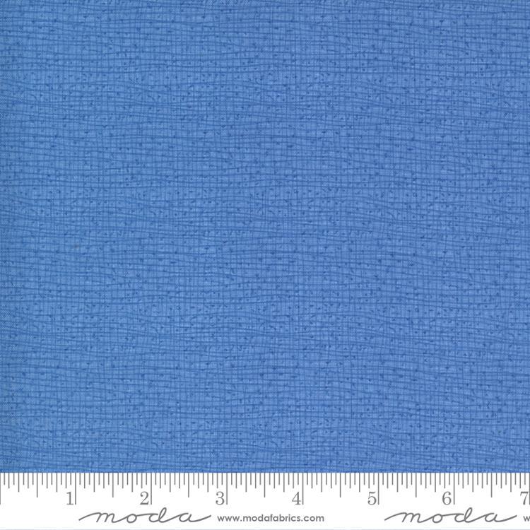 Thatched - Cornflower Blue Tonal Texture Fabric, Moda 48626 147 Cornflower, Medium Blue Cotton Blender Fabric, By the Yard