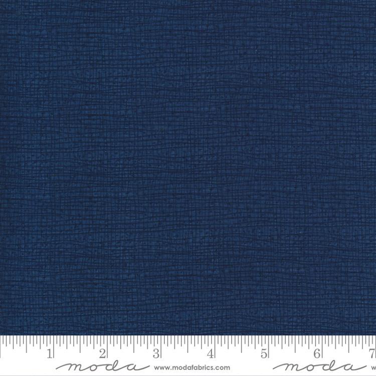 Thatched - Midnight Blue Tonal Texture Fabric, Moda 48626 148 Midnight , Dark Navy Blue Cotton Blender Fabric, By the Yard