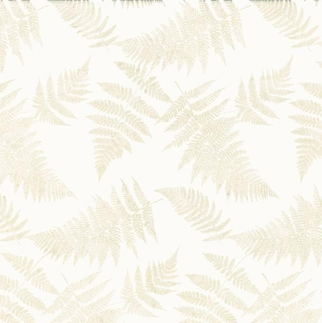Bali Chop Batiks - Off White Fern Batik Fabric, Hoffman Y2669-265 Oyster, Neutral Fern Leaves Batik Background Blender Fabric, By the Yard