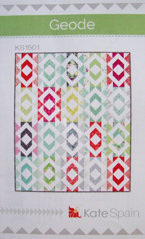 Geode Quilt Pattern, Kate Spain KS1501, Fat Eighths Friendly Modern Throw Quilt Pattern