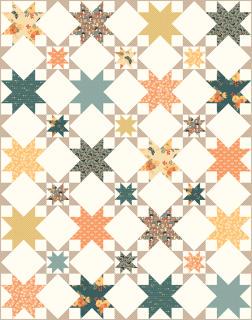 Shine Bright Quilt Pattern, Material Girl Quilts P143-SHINEBRIGHT, Fat Quarter FQ Friendly Double Sawtooth Stars Throw Quilt Pattern