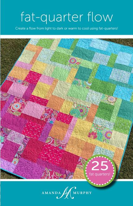 Fat Quarter Flow Quilt Pattern, Amanda Murphy Designs AMD141, 25 Fat Quarters Friendly Temperature Easy Beginner Throw Quilt Pattern