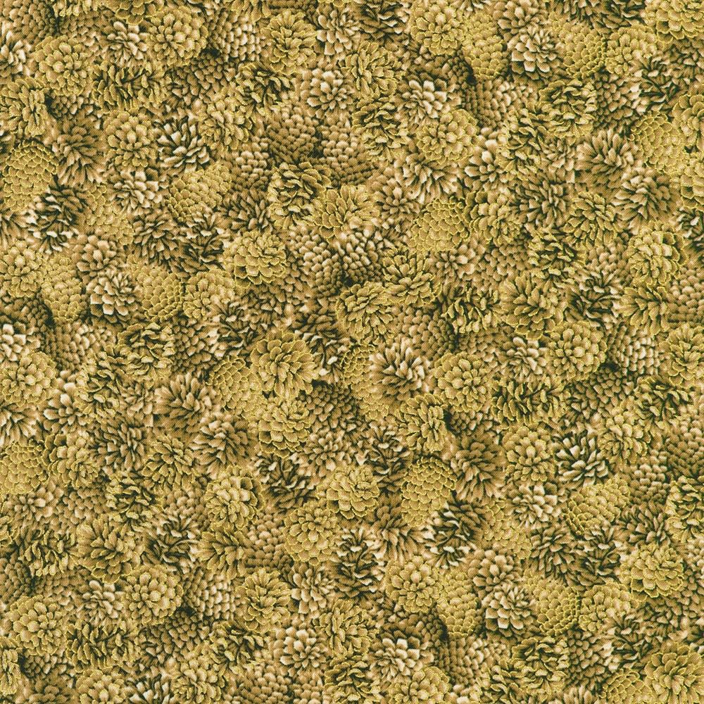 Holiday Flourish Forest Glen 2.5" Roll Up, Robert Kaufman RU-1402-40, Precut 2.5" Gold Metallic Christmas Jelly Roll Fabric Strips