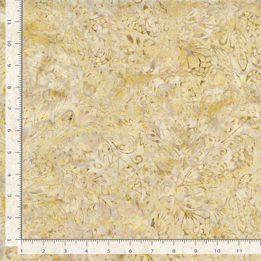 Tonga Cabo Batik - Beige Taupe Neutral Aquatic Floral Batik Fabric, Timeless Treasures TONGA-B4033 Sand, By the Yard