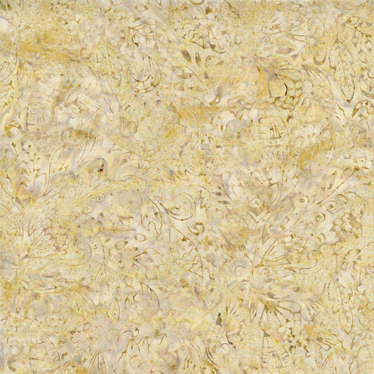 Tonga Cabo Batik - Beige Taupe Neutral Aquatic Floral Batik Fabric, Timeless Treasures TONGA-B4033 Sand, By the Yard