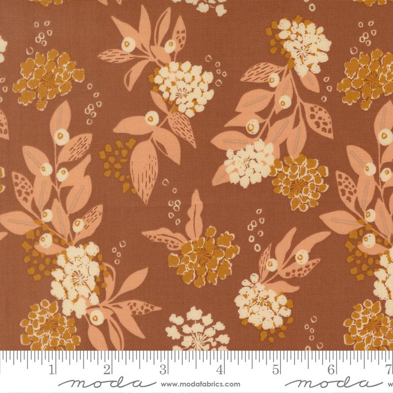 Wellspring 2.5" Jelly Roll, Moda 45670JR, Precut 2.5" Blue Brown Rust Charcoal Cream Floral Fabric Strips, Fancy That Design House