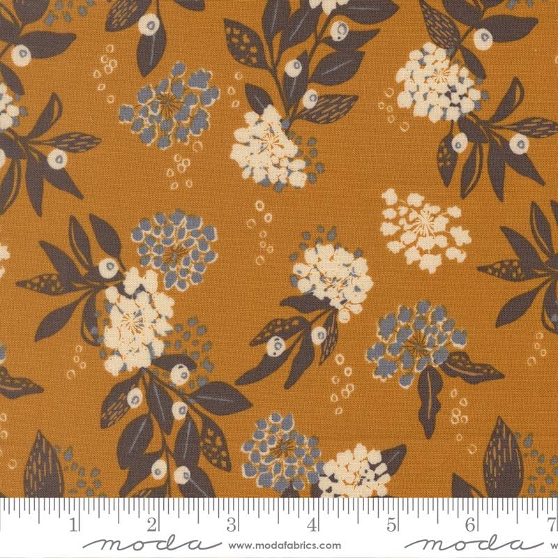 Wellspring 2.5" Jelly Roll, Moda 45670JR, Precut 2.5" Blue Brown Rust Charcoal Cream Floral Fabric Strips, Fancy That Design House