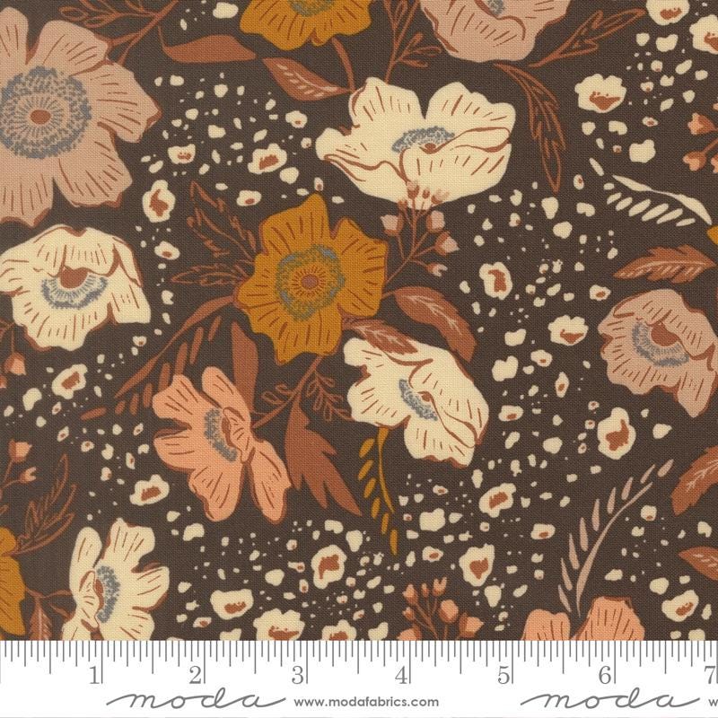 Wellspring 5" Charm Pack, Moda 45670PP, Precut 5" Blue Brown Rust Charcoal Cream Floral Charm Pack Fabric Squares, Fancy That Design House
