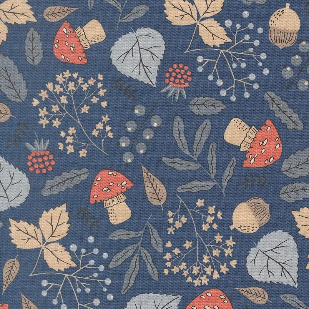 Nature's Sketchbook 5" Charm Pack, Moda 39070PP, 5" Precut Blue Brown Cream Floral Charm Pack Fabric Squares, Elena Amo